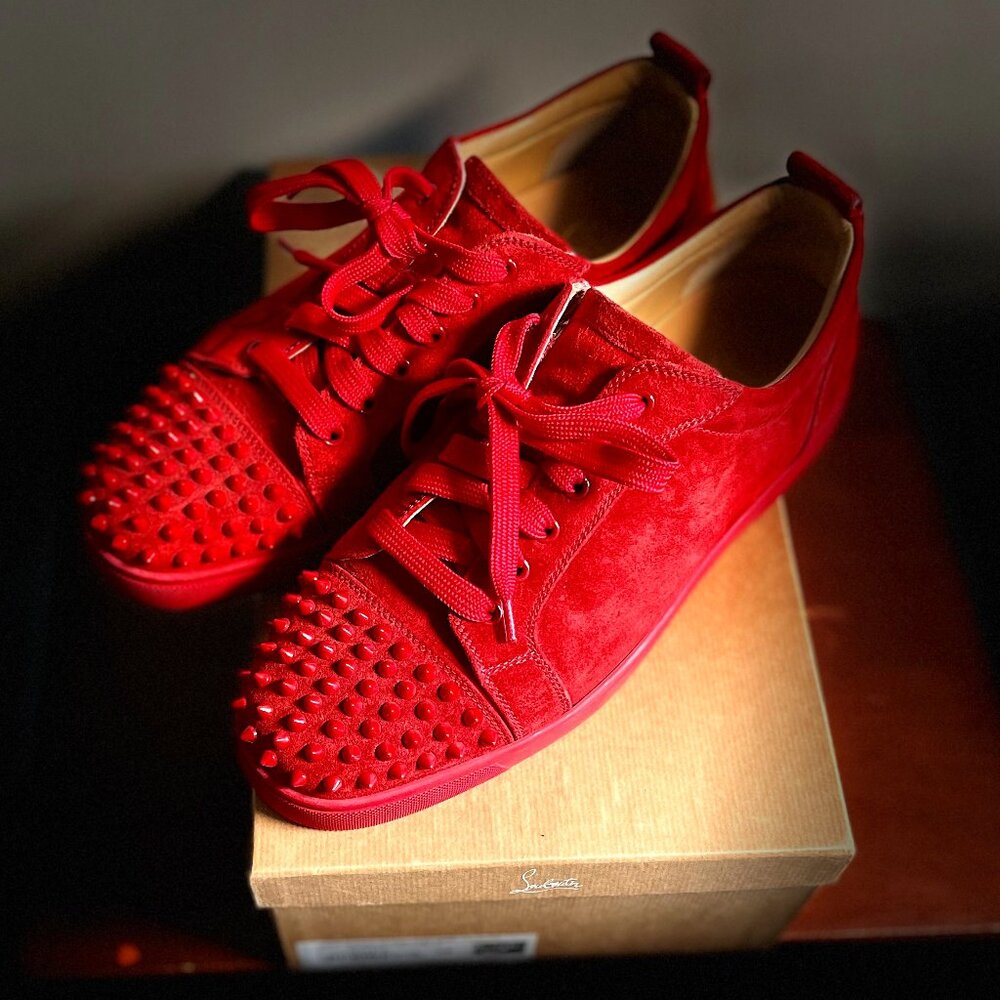 Christian Louboutin Velour Loafer / Red Bottom